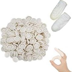 DJCIW 100PCS Disposable Latex Finger Cots,Medium Size, Fingertip Protector Gloves for Electronics Repair, Crafts, Medical Use and Industrial Applications,Thumb Covers for Finger Protection White