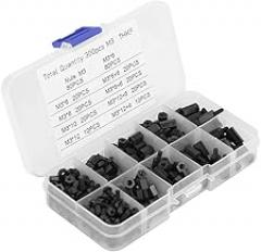 Nylon Standoff Set with Different Lengths, Circuit Board Mounting Spacers, 300pcs M3 Assortment Kit with Box, for Machinery, Electronics, Automotive