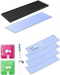 1pcs Set M.2 SSD Heat Sink with Thermal Pad + 5Pcs Thermal Pads,Suitable for Various DIY Projects and Widely Used for Heat Dissipation in M.2 2280 SSD,PS5 SSD, CPU,GPU and Other Electronic Devices.