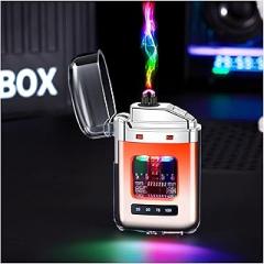 Portable Rechargeable Windproof Arc Lighter - Dual Arc Plasma Lighter Windproof Flameless Electric Lighters Rechargeable for Outdoor (Orange01)
