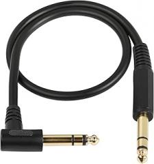 CERRXIAN 1/4 Inch Guitar Instrument Cable, Right Angle 6.35mm Male TRS to 6.35mm Male TRS Stereo Audio Cable for Bass,Keyboard,Mixer,Amp,Electric Guitar (0.5m, Black)