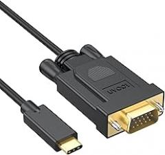 USB C to VGA Cable 3FT, USB C to VGA Adapter for Monitor Compatible with (Thunderbolt 3/4/5) MacBook Pro/Air, Phone, Laptop, Projector