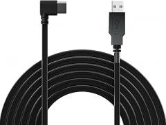 YuYue Electronic USB C Dash Cam Power Cord 11.5ft, USB 2.0 A to Type-C 90 Degree Angle Charging Cable USBC Car Charger Adapter Connector for Dashcam Rear View Mirror Backup Camera（Type-c 11.5ft）