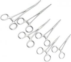 Ultimate Hemostat Set, 6 Piece Ideal for Hobby Tools, Electronics, Fishing and Taxidermy (8