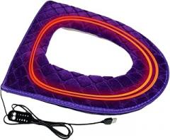 Heated Toilet Seat Cushion – Velvet PU Electronic Components 43x37cm | 5-Level Adjustable Heater Mat Toilet Seat Pad with Timer | Plug in Design for Winter Morning Bathroom Apartment Hotel