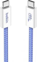 Belkin USB C to USB C Cable, 3.3ft, 60W - Type C Charger, iPhone Charger Cord, Soft, Braided, Flexible for iPhone 17, Galaxy S25, Pixel 9, Airpods, iPad Pro, Tablet & More, Travel Essentials - Blue