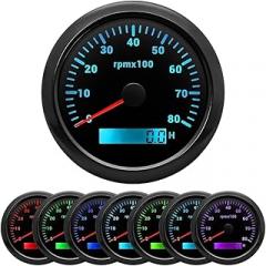 RPM Gauge 8000rpm 6000rpm 3K-8K 85MM Diesel TachoTrackier Metier REV Counter with LCD HourTrackier Metier 7Colors Backlight 12V 24V New 2026 High for Reliable Electronic Component