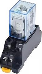 1Pc LY2NJ HH62P Electronic Mini Electromagnetic Relay 10A 8PIN Coil DPDT DC12V,24V AC110V 220V with PTF08A Base(DC,110V)