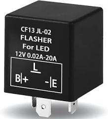 1 Pcs CF13 LED Electronic Flasher Relay 12V 0.02A-20A Turn Signal Relays CF13 JL-02 EP34 3-Pin Fit for Led Light Bulbs Flasher Relay Fix Hazard Warn Hyper Blink Flash (Fixed)