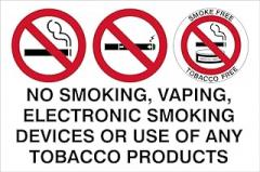 No smoking, vaping, electronic smoking devices safety sign Metal Sign 12 x 8 Inch – Suitable for Home, Office, or Work Areas
