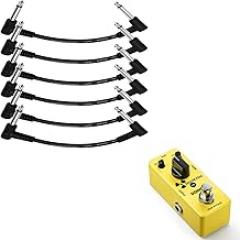Donner 6 Inch Guitar Patch Cable Guitar Effect Pedal Cables Black 6 Pack Guitar Delay Pedal for Pedal Boards, Electric Guitar, Yellow Fall Analog Delay Guitar Effect Pedal Vintage Delay