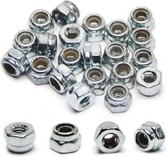 20Pcs M6 x 1mm Small Hex Lock Nuts, Nylon Insert Hex Locknuts, Carbon Steel White Zinc Plated, Hex Drive, Metric, Self-Lock Replacement Nut for Electronic Appliance RC Project ( Color : White , Size :