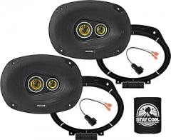 KICKER Speakers 6X9 inch for Chevrolet Camaro 2016-2024 Upgrade Kit - Pair of CS Series with Adapters and Harness, Car Audio Front Door Speaker for Chevy CSC693, 46CSC6934