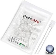 Chanzon 100 pcs 2x5x7 White LED Diode Lights 257 (Square Clear Transparent Lens DC 3V 20mA) Lighting Bulb Lamps Electronics Components Indicator Light Emitting Diodes