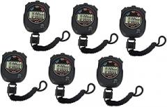 Toyvian 6Pcs Electronic Stopwatch Timer for Sports Match Professional Training Lightweight Black