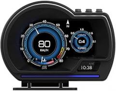 Heads up Display for Cars, OBD2 Gauge Display, OBD2 Smart Gauge Car HUD Speedometer Turbo RPM Alarm for Car Truck