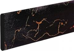 3D Wall Skirting Strip, Self- Foam Cotton Baseboard Trim for Anti-Collision Wall Protection, Flexible Decorative Skirting Waist Line, 2m x 8cm x 5mm, Self-(Black Gold Pattern)