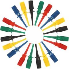 KICHOUSE 20pcs Round Single Hook Clip Test Probe Grabbers for Electronic Testing Alligator Clip Lead Circuit Testers