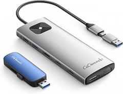 GiGimundo LK10 DisplayLink Docking Station Dual Monitor 4K 60Hz+512GB External USB C SSD Flash Drive