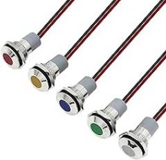 Metal Signal Light FXB14F-LED Small Power Indicator Lamp Waterproof IP67 12V 24V 220V Red, Green，Yellow，White 14MM(BLUE-220VACDC)