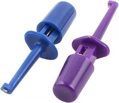 Plastic Covered Electronic Testing Mini Test Hook Probe Spring Clip 2pcs Purple Blue (id: a94 d21 425 276 99c