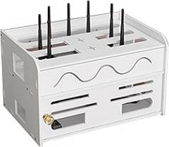 Wi Fi Router Storage Box Punch Double Layer Small Size Cable Storage Shelf for Home