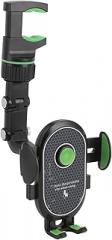 Green Rear View Mirror Phone Mount Retractable Universal Car Cell Phone Holder 360 Degree Rotatable for 4.0‑6.5 Inch for Driving