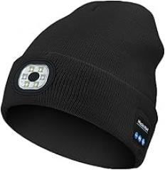 Bluetooth Beanie with Light,Bluetooth 5.2 HD Stereo,Hat with Men's/Women's Christmas Electronic Gift