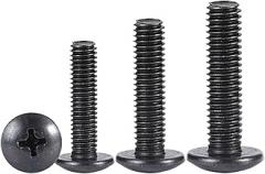 Screws Phillips Truss Mushroom Head Screw Black Plated Electronic Carbon Steel Screws(8mm x10pcs,M4)