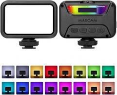 MAXCAM RGB Colorful Video Light on Camera, 0-360 Degrees Full Color, 2500K- 9000K Color Temperature Options, LED Colorful Atmosphere lamp