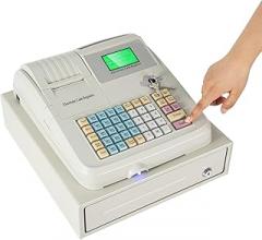Electronic Cash Register, Small Pos Systems Cash Register W/Drawer for Small Business Supermarket & Restaurant