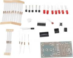 Electronic Dice Kit DIY LED Dice Kit 4.5~5V with NE555 CD4017 Circuit for Fun Electronic Games and STEM Learning Blue Green Metal 68x35mm