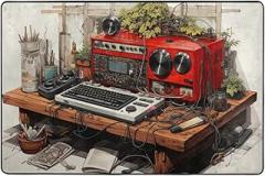 Electronic Devices Design Area Rugs 4 ft x 6 ft Fluffy & Soft Perfect for Indoor, Nursery, Kitchen, and Living Room Non-Slip & Stain-Resistant Carpet AR-397323776