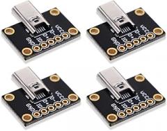 4pcs USB MicroB Plug Breakout board 5pin Male Connector Adapter Module Compatible with Arduino for Electronics Projects