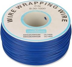 Single Strand Tinned Copper Wire 0.25mm Core Diameter 200M/Roll Silicone Insulated Flexible Cable for Electronics, Breadboards PCB Soldering(Blue)