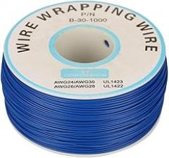 Single Strand Tinned Copper Wire 0.25mm Core Diameter 200M/Roll Silicone Insulated Flexible Cable for Electronics, Breadboards PCB Soldering(Blue)