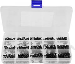 480pcs Hex Countersunk Screw Nut Kit, Carbon Steel Hex Flat Head Screw Set, M2 M25. M3 Screws with Nuts, Includes Storage for DIY Furniture Electronics Repair,