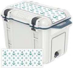 MightySkins (Cooler Not Included) Skin Compatible with OtterBox Venture 45 qt Cooler Lid - Teal Designer | Protective, Durable, and Unique Vinyl wrap Cover | Easy to Apply | Made in The USA