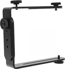 Metal Bracket Camera Mount Matte Non-Slip Flash Light Holder for DSLR Premium Metal Construction Dual-use Portrait and Landscape Photography Support