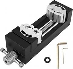 Mini Drill Press Vise Clamp, Small Bench Vise Clamp Portable Precision CNC Machined Small Bench Vises Clamps with Wrench for Woodworking Electronics Repair