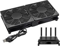 Router Cooling Fan – Mini USB Blower, Desktop Electronics Cooler, Quiet High Airflow Fan, Durable Heat Dissipation for Devices | Small System Computer, Network Equipment, Set-Top Box