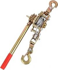 Rope Tensioner Double Hook Tensioner Heavy Duty Manual Hand Crank Winch Ratchet Pulley for Farm Fence Construction Car Cargo, 1