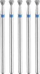 HARFINGTON 5pcs 120-140 Grits Diamond Grinding Bit 3mm Inverted Cone Head 2.35mm Shank 3mm Length Stone Sanding Drill Bits Rotary Tool for Ceramic Glass Nails Grinding Polishing