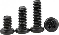 10-100PCS M3 M3.5 M4 M5 Round Head Screw Black Phillips Pan Head Screws Electronic Machine Screws and Bolts(10pcs,M3.5x8)