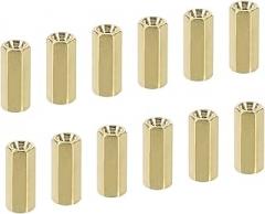 YOKIVE 50 Pcs M2.5 Spacers, Brass Hex PCB Standoffs Nuts, Keep Height Consistent, Great for Motherboard, Circuit Board, Electronics (Gold Tone, 12mm)