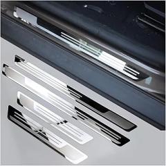 4 Pcs Car Outer Protector Stainless Steel Kick Plates for VW Golf 8 MK8 TSI TDI GTI GTD GTE R R-Line 2020-2022,car Welcome Pedal,Scratch-Resistant Door Sill