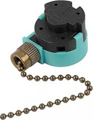 Zing Ear ZE-268S6 Switch Compatible with Hunter Ceiling Fan, 3 Speed 4 Wire Beaded Pull Chain Extension, Use for Ceiling Fans, Lamps and Wall Lights (Bronze Pull Chain)