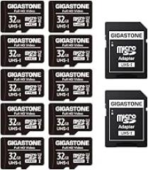 GIGASTONE 32GB Micro SD Card 10-Pack, Full HD Video, Surveillance Security Cam Action Camera Drone, 90MB/s Micro SDHC UHS-I U1 C10 Class 10