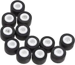 12Pcs Cassette Tape Machine Pinch Roller Replacement Bearings for Recorder Repair, Rubber Video Tape Pressure Pulley Wheels for Audio and Radio Maintenance
