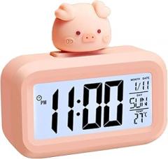 Cartoon Alarm Clock With LED Display And Large Screen Wonderful For Bedrooms Study Tables And Offices Space Timekeeping Electronic Clock For Bedroom Electronic Clock Displaying Time Day And Date
